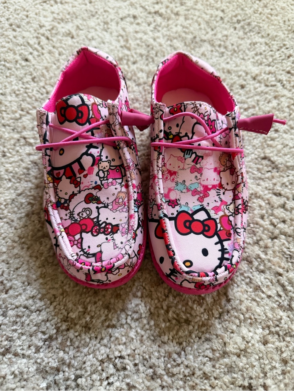 Hello Kitty Pink Kids Moccasin Slip-Ons, 1Y